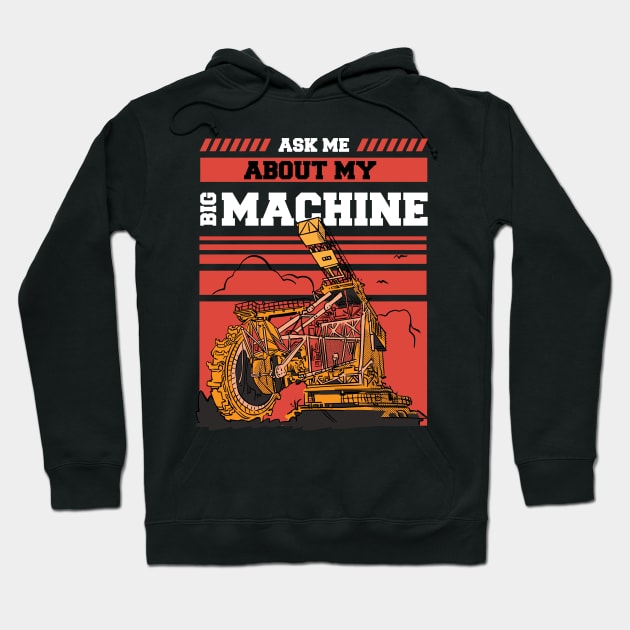 Funny Excavator and Construction Worker Heavy Equipment Hoodie by Riffize